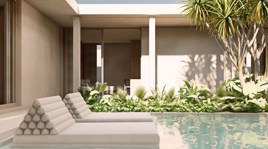 Pool terrace with loungers