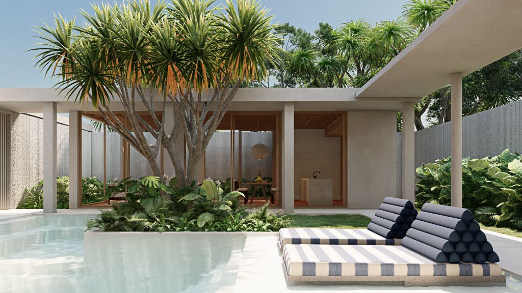 The Gallery villa private pool with stepping stones