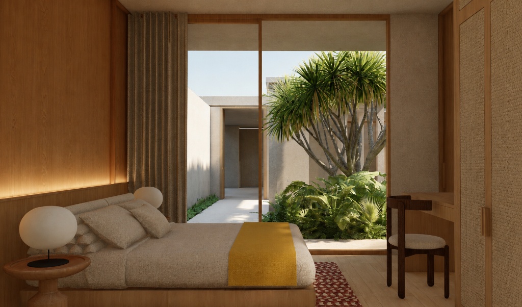 The Terrace guest bedroom with tropical garden view