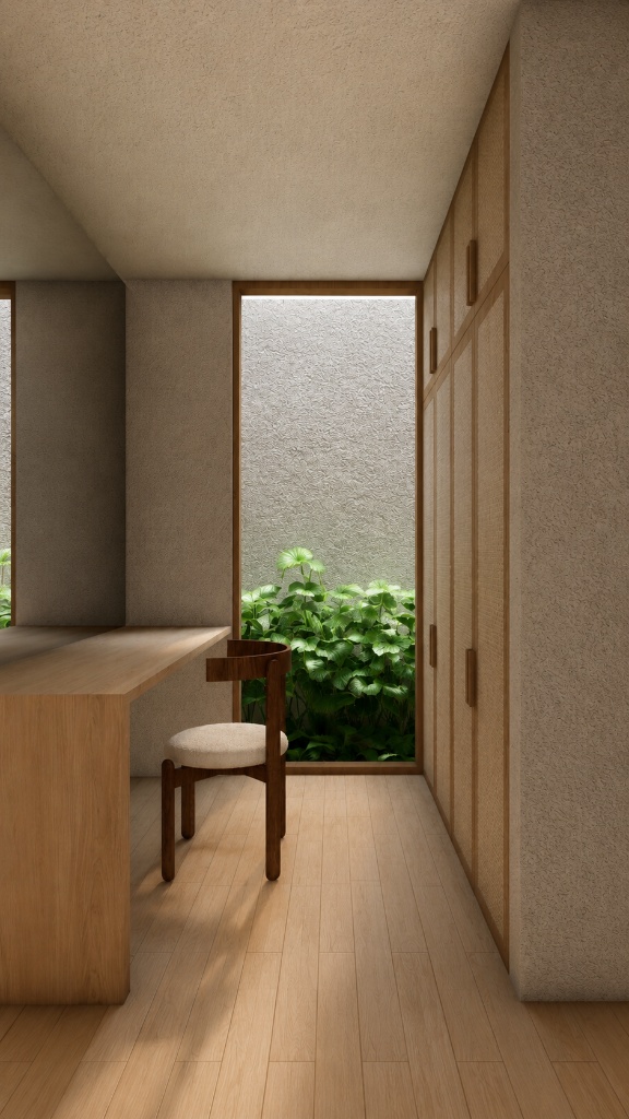 The Terrace study and dressing room with garden window