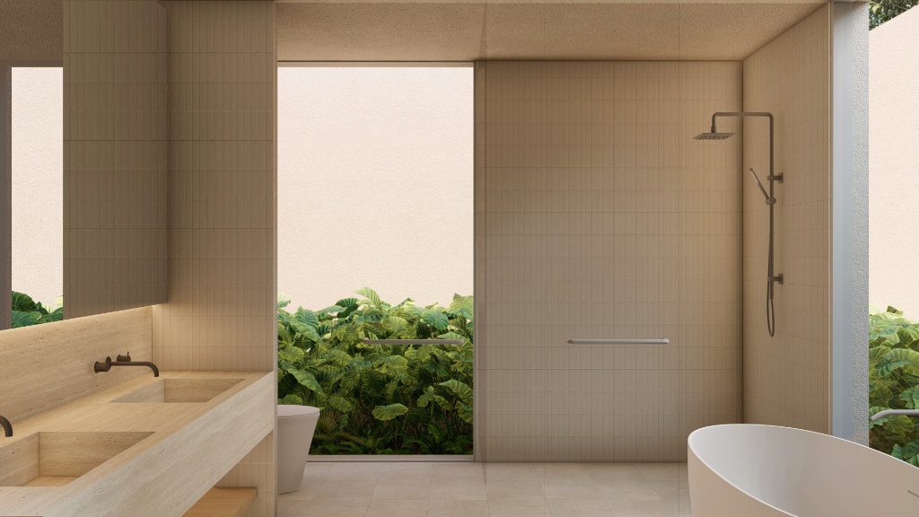 The Terrace master ensuite with freestanding bath and garden shower